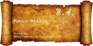 Mancz Attila névjegykártya